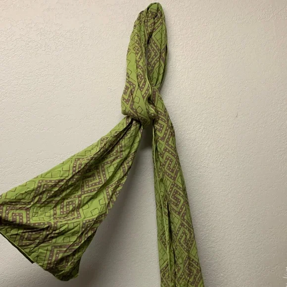 Noa Noa Green and Brown Geometric Scarf - Picture 3 of 3